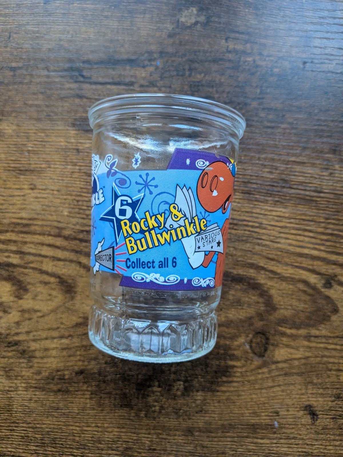 Vintage Bama Jelly Jar Juice Glass Rocky And Bullwinkle Glass #6