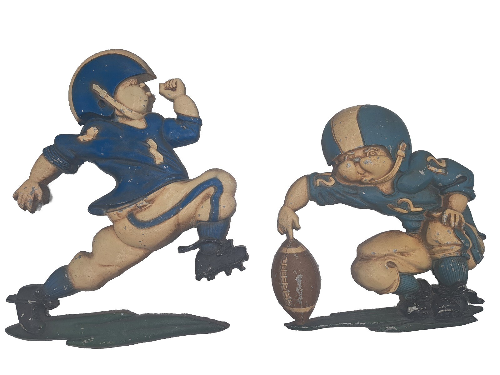 Vintage 1976 Homco USA Set Of Metal Football Players Wall Art Boys Room. A3.17 Vintage 1976 Homco USA Set Of Metal Football Players Wall Art Boys Room. A3.17
