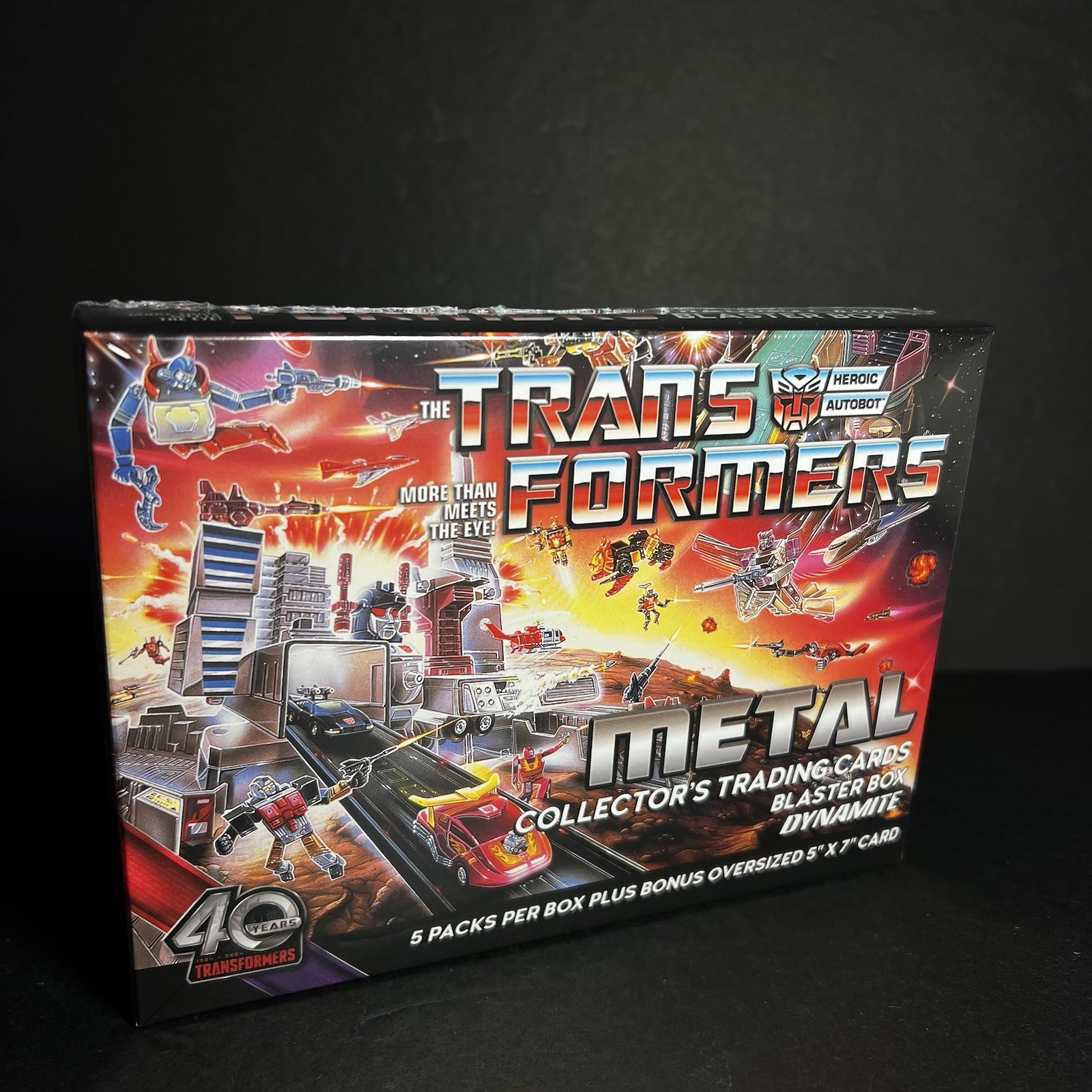 2026 DYNAMITE TRANSFORMERS METAL BLASTER BOX COLLECTOR TRADING CARDS 5 PKS PER