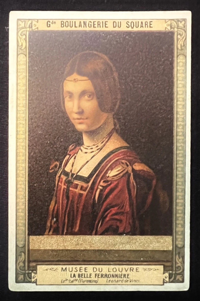 1890s MUSEE DA LOUVRE LA BELLE *ROOKIE CARD* LEONARDO DA VINCI POP 0 (MONA LISA)