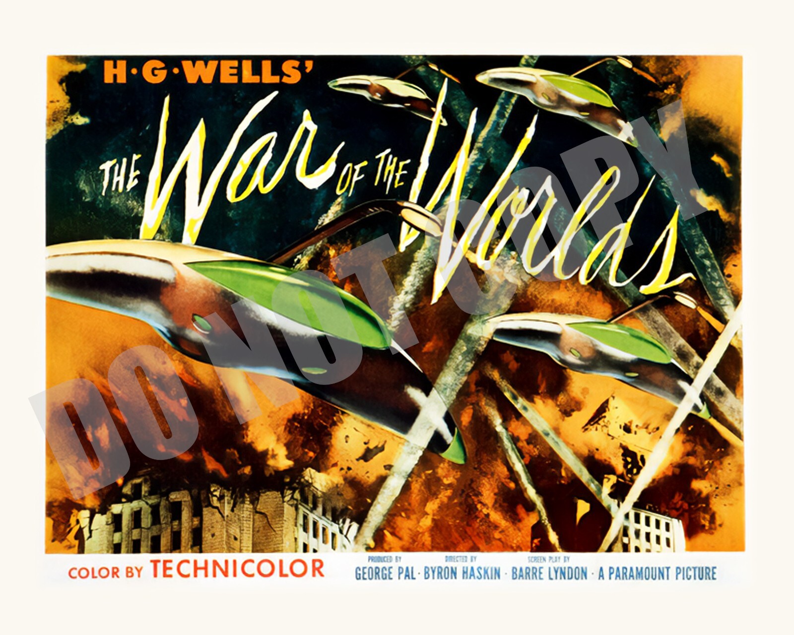 1953 The War of the Worlds Movie Paramount Lobby Card Repro 8x10 Photo