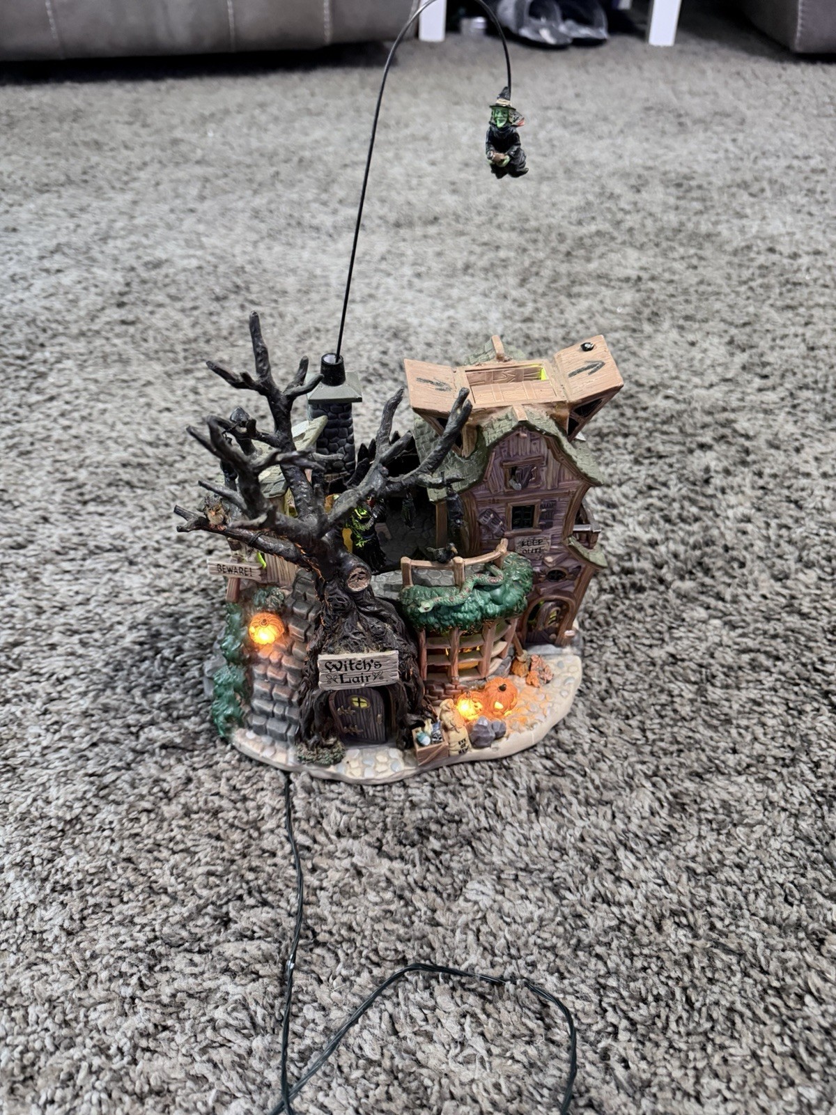 RETIRED 2004 Lemax Spooky Town Witch's Lair ANIMATED WITH MUSIC & LIGHTS  VIDEO