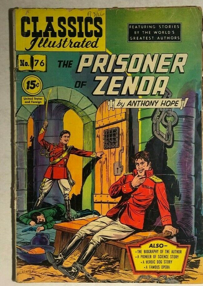 CLASSICS ILLUSTRATED #76 The Prisoner of Zenda by Anthony Hope (HRN 111) VG+