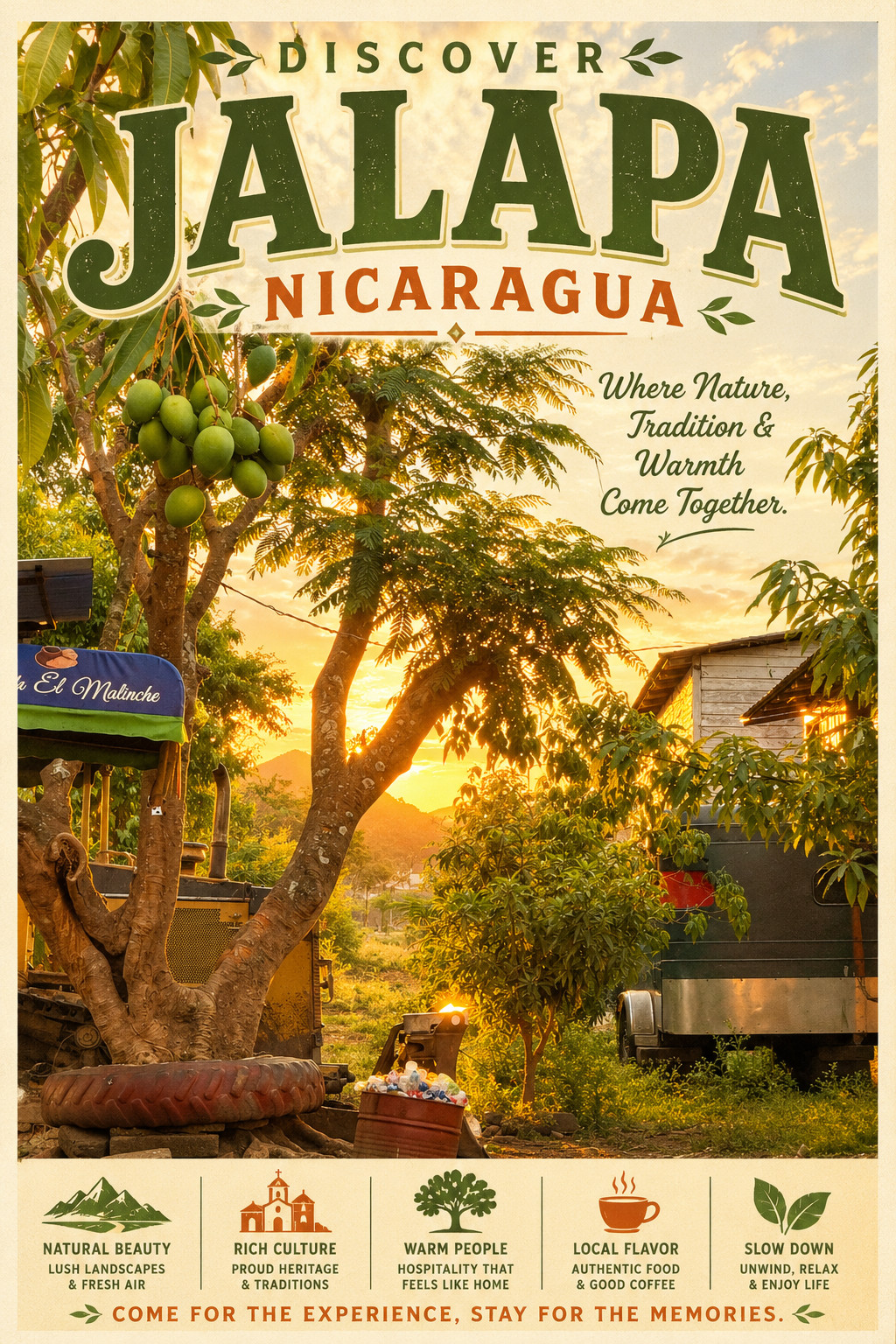 JALAPA NICARAGUA TRAVEL POSTER *2X3 FRIDGE MAGNET* VACATION SOUVENIR TOBACCO