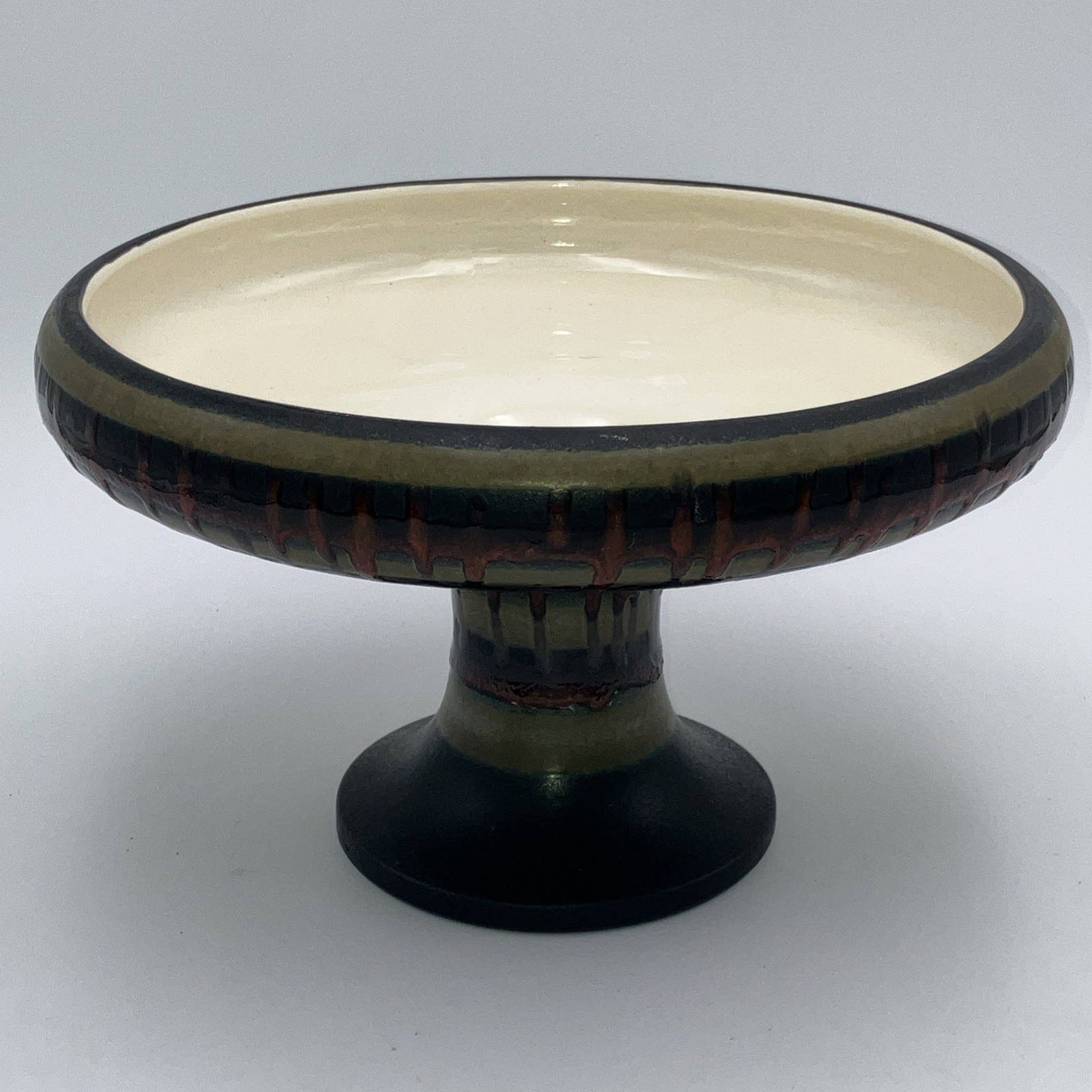 Stoneware Pedestal Dish w/ Hole