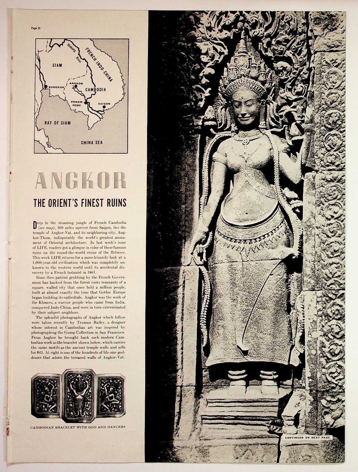Angkor Wat Cambodia LIFE Magazine Article 1940s French Indo-China Ruins