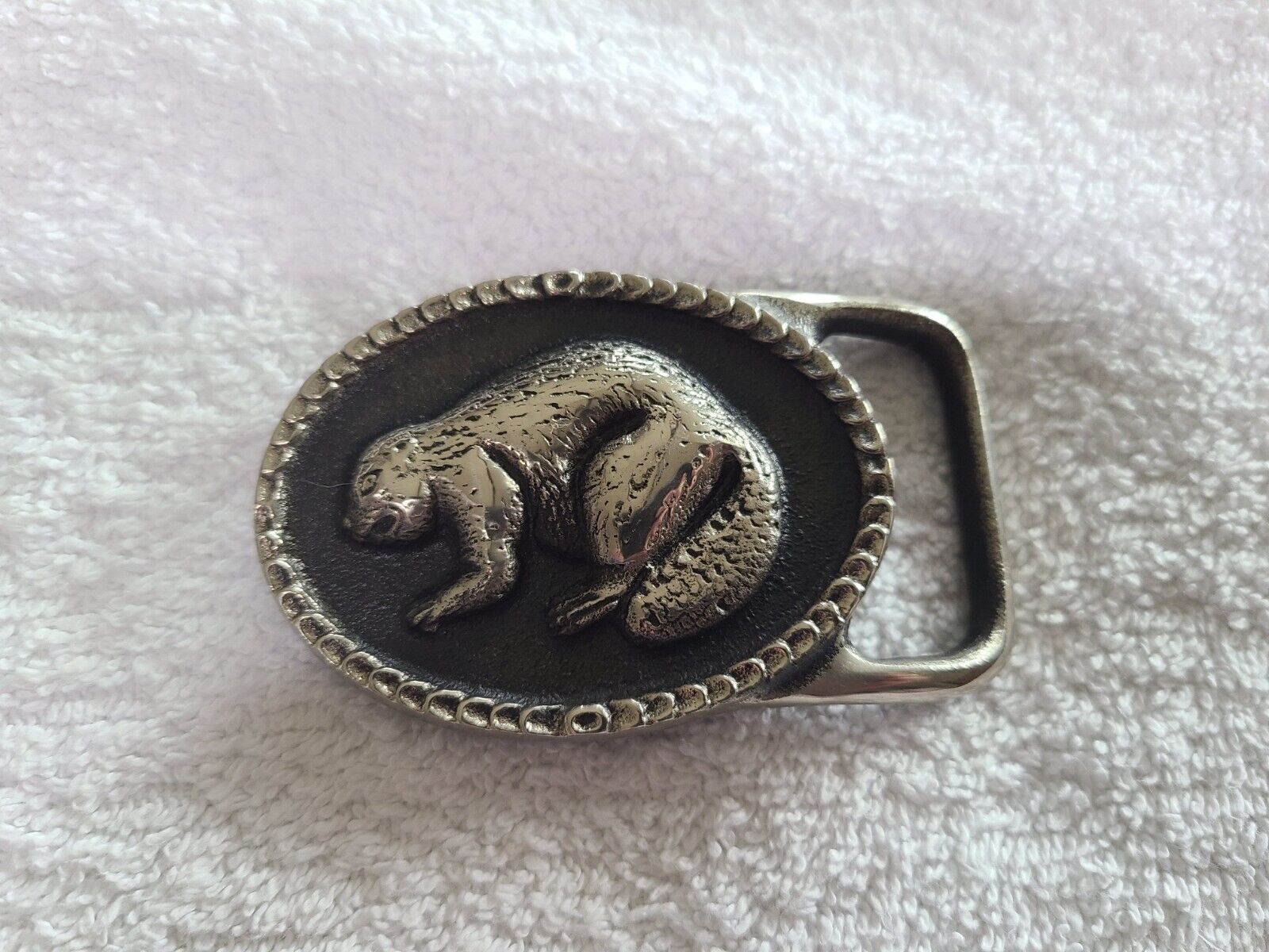 Vintage Boy Scouts of America Max Silber Silver Beaver Belt Buckle
