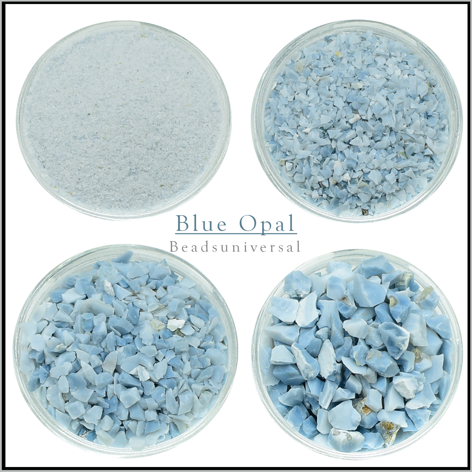 Natural Healing Rough Blue Opal Crystals Raw Crushed Powder Loose Gemstone