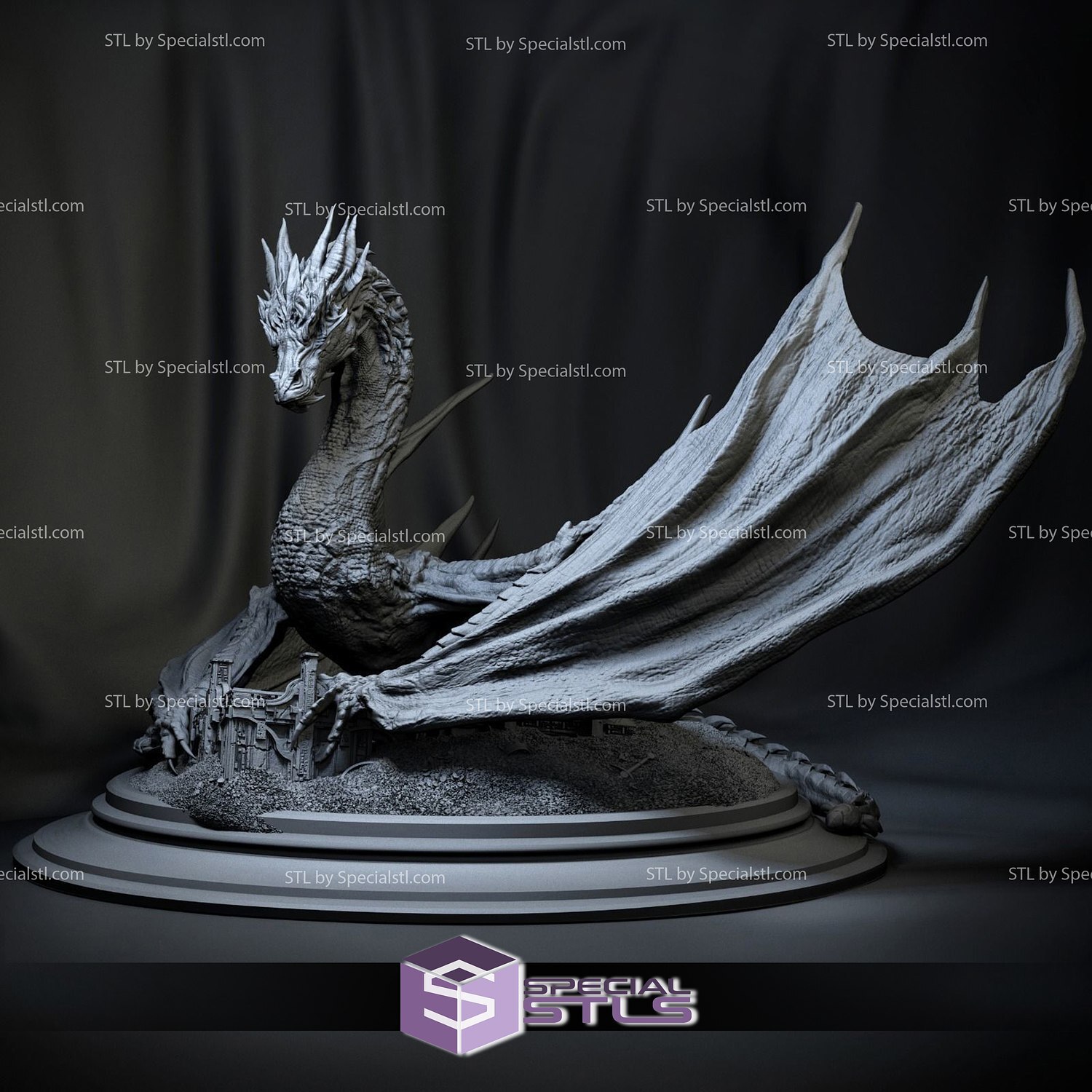 Smaug Dragon Resin Sculpture Statue Model Kit  LOTR  Unpainted/Unassembled