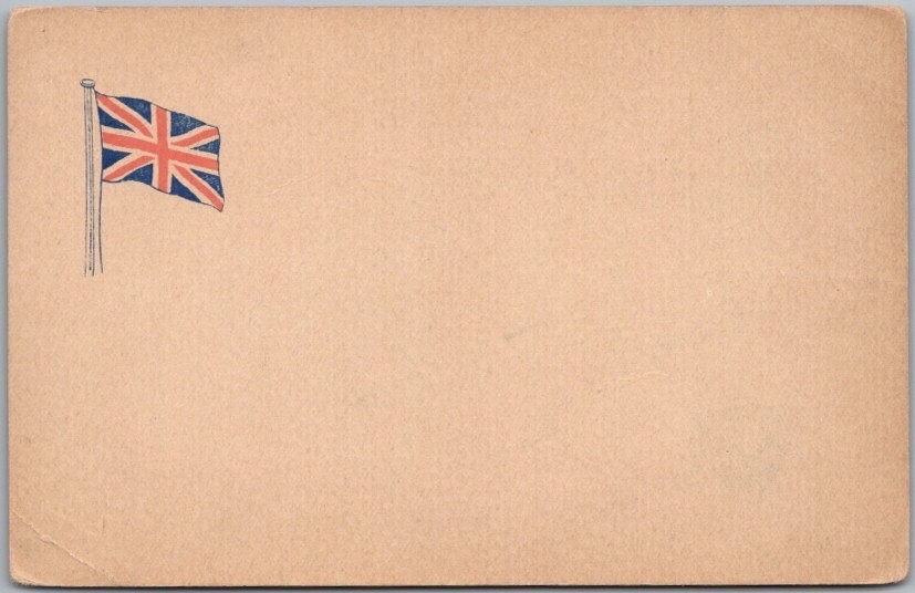 c1910s British / UK WWI Military Postcard Union Jack Flag / Blank Unused Card