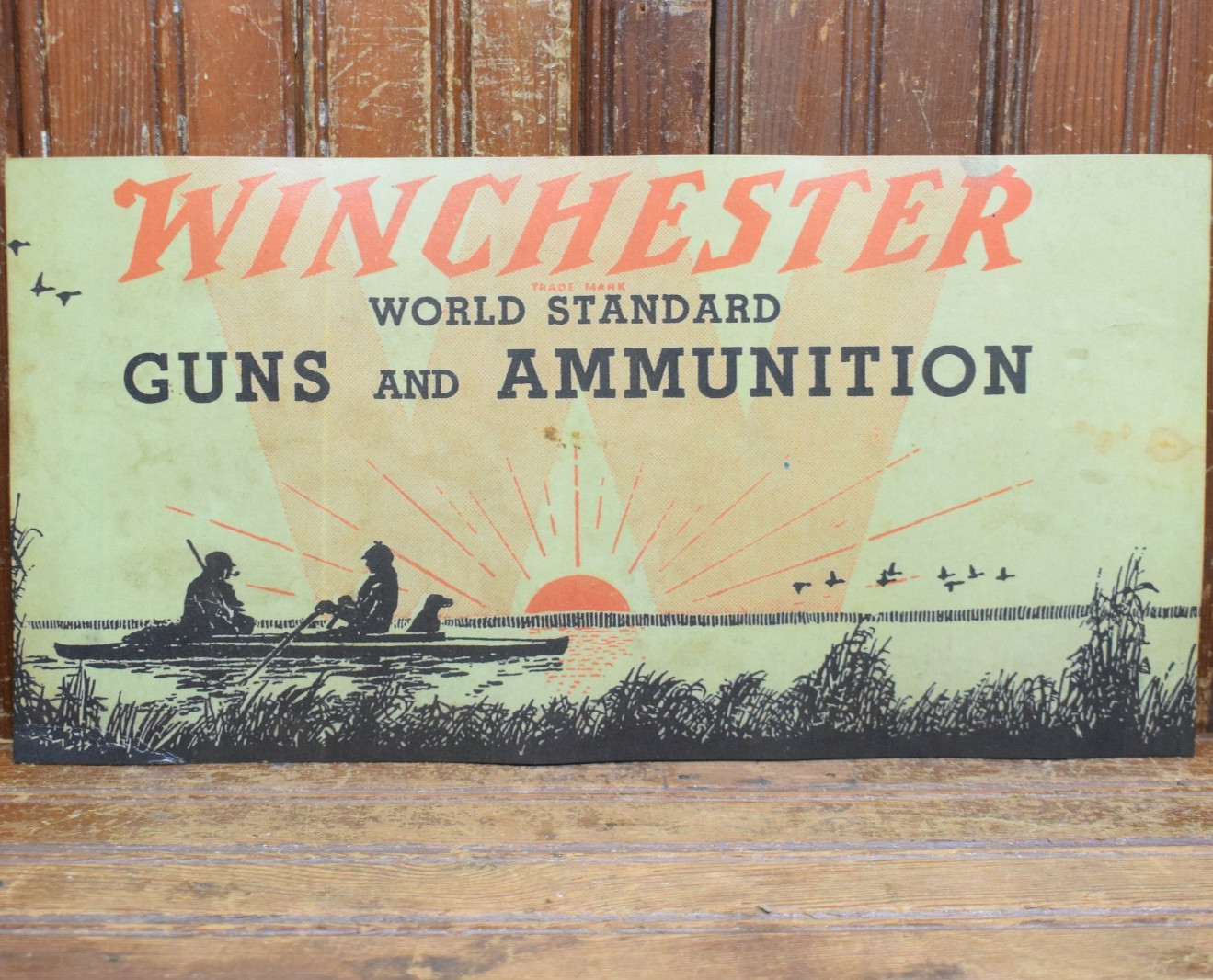 WINCHESTER GUNS AND AMMUNITION DEALER DISPLAY SIGN 7\