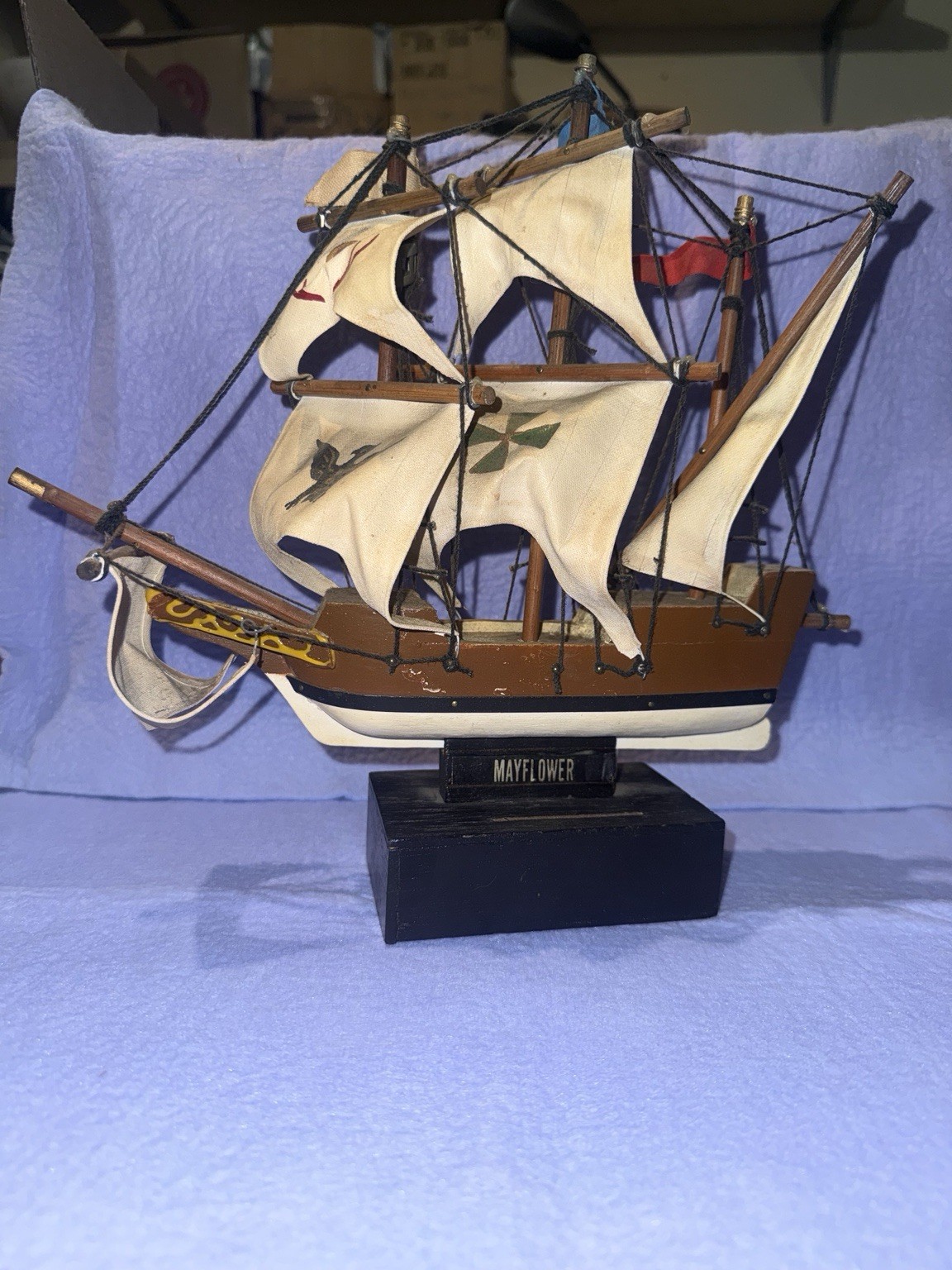 Vintage 1976 Har-Lee Mayflower Money Bank Ship Original Box Rare Functional