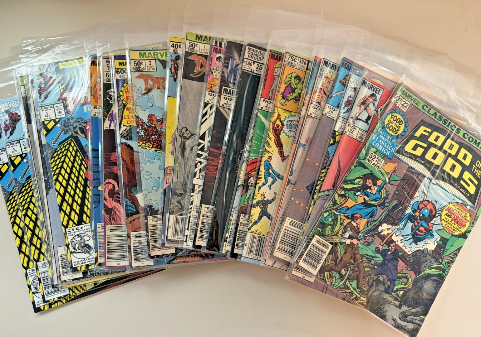 VTG Marvel Comics Lot 20+ Bagged 1980s Magik Falcon Moon Knight Movie Comics