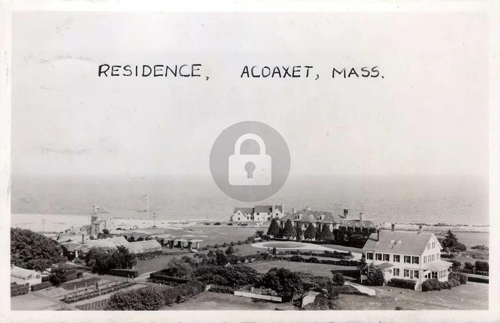 Acoaxet MA Massachusetts Residences Aerial View 1947 RPPC Photo Postcard COPY