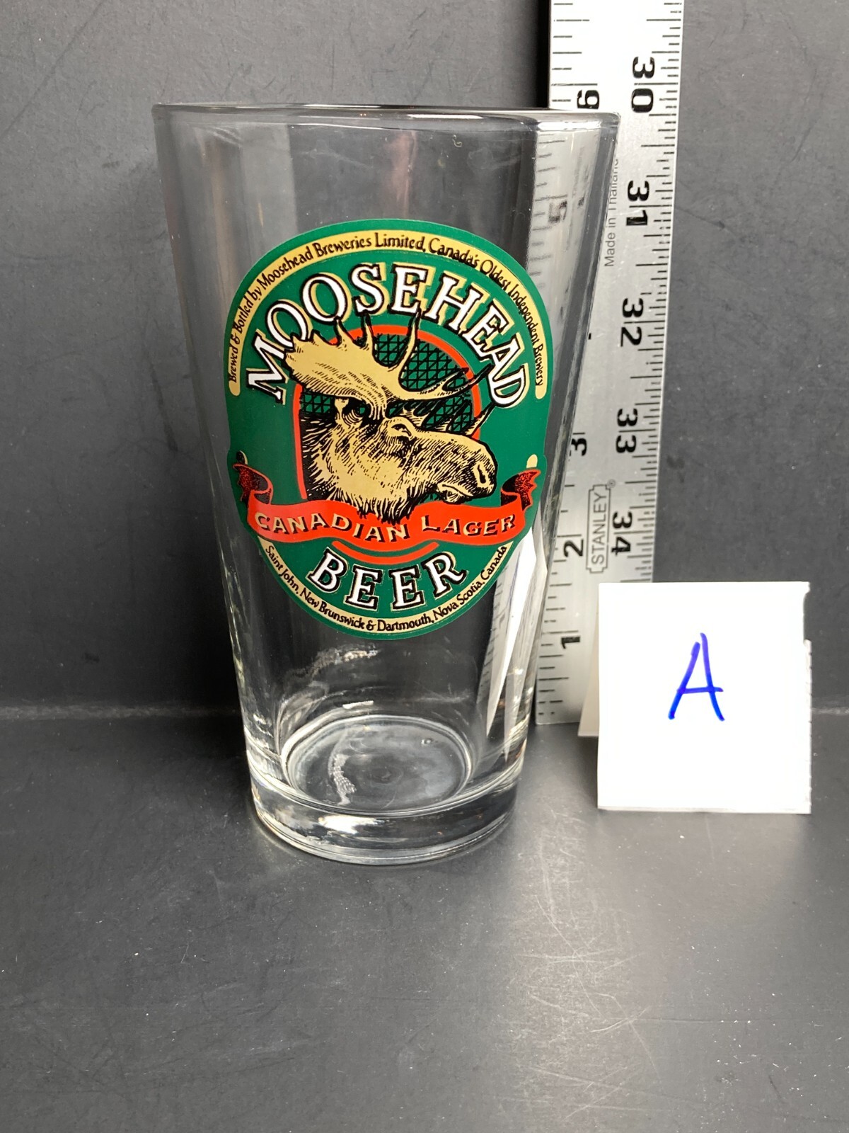 Moosehead Beer Canadian Lager Pint Drinking Glass