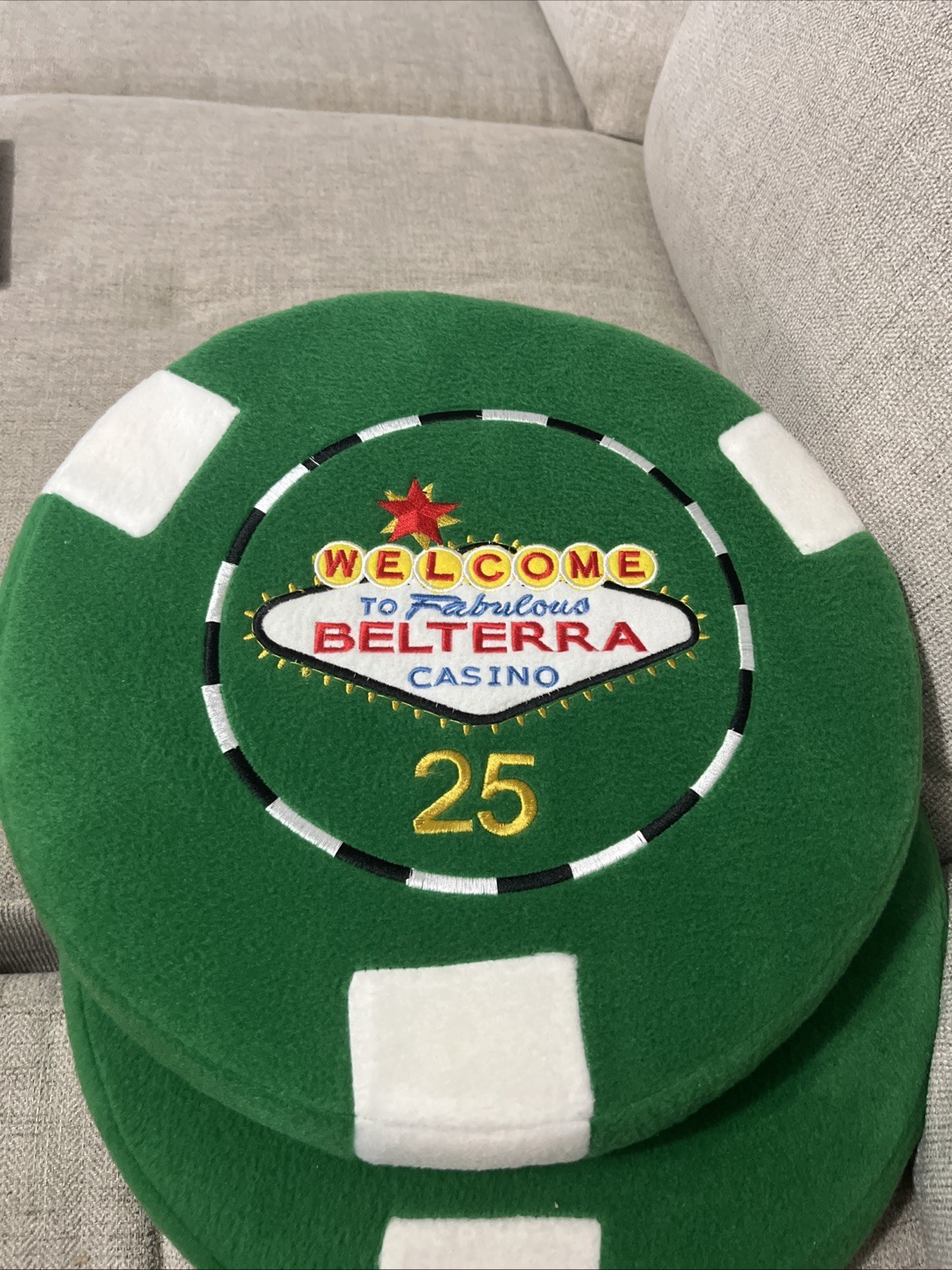 Poker Chip Pillow Seat Cushion Casino Belterra $25