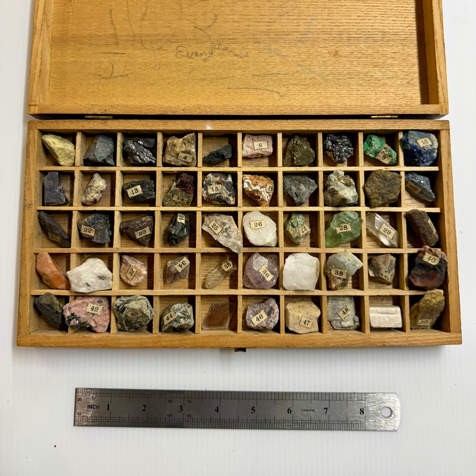 Antique 1887 George O Simmons Student Mineral Collection Box Set Dana 50 Rocks Antique 1887 George O Simmons Student Mineral Collection Box Set Dana 50 Rocks