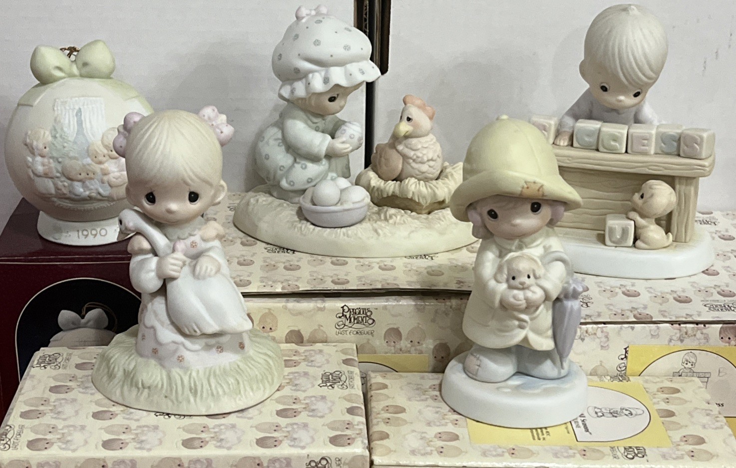 Lot of 5 Precious Moments Figurines with Original Boxes Vintage Collection