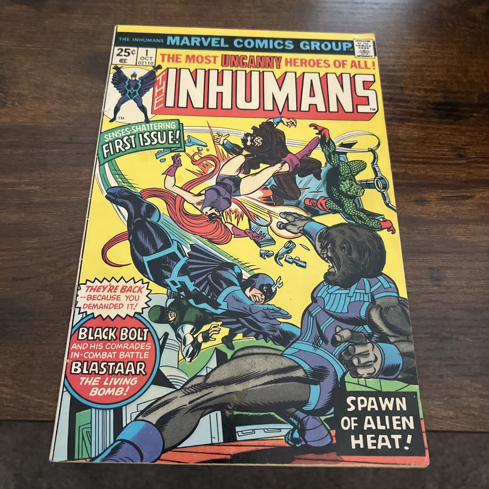 The Inhumans #1 (Marvel Comics October 1975) RAW Kirby Sinnot Cover Clean Copy