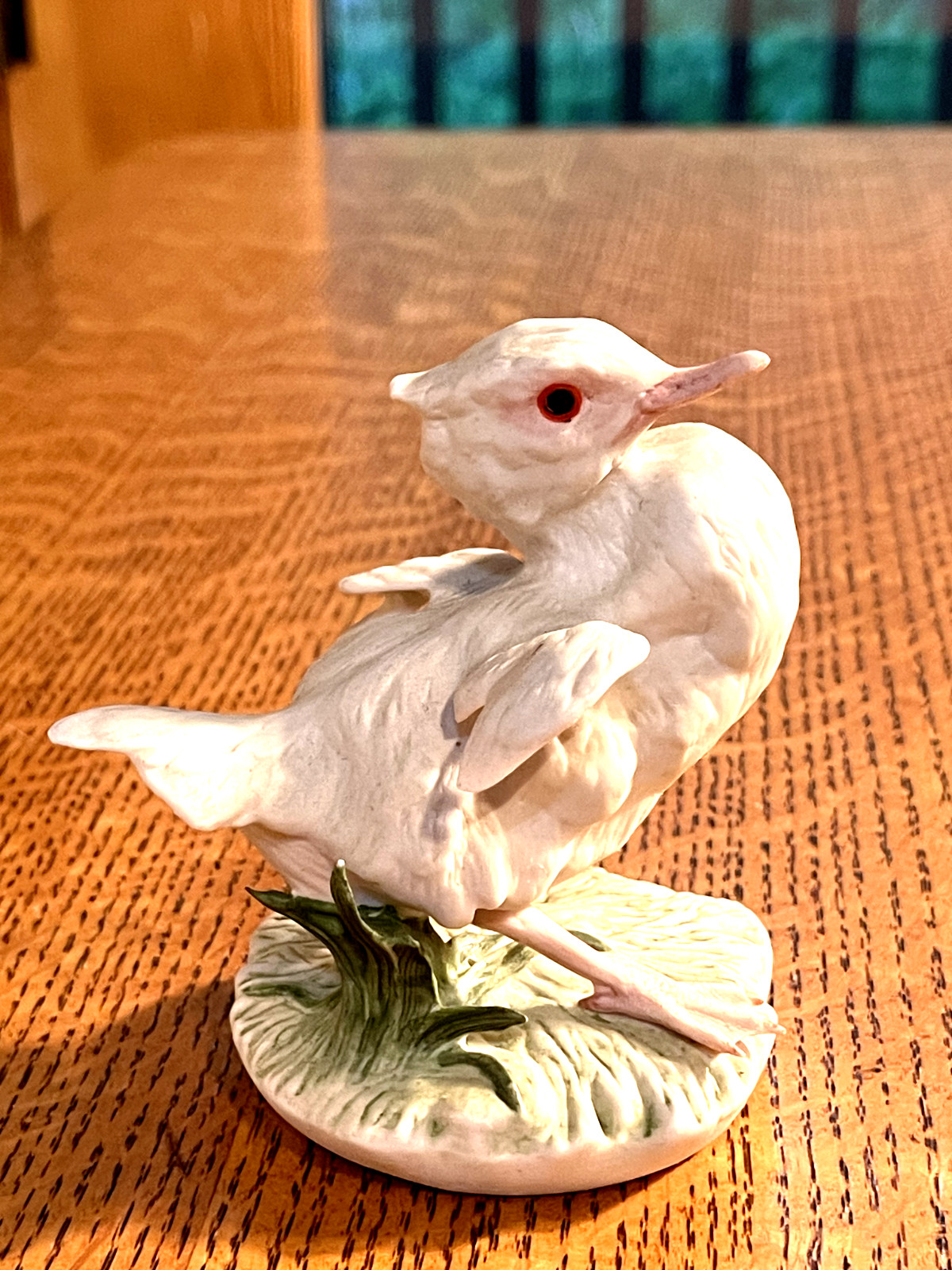Very Rare CYBIS Baby All White DUCK w/Red Eyes Figurine