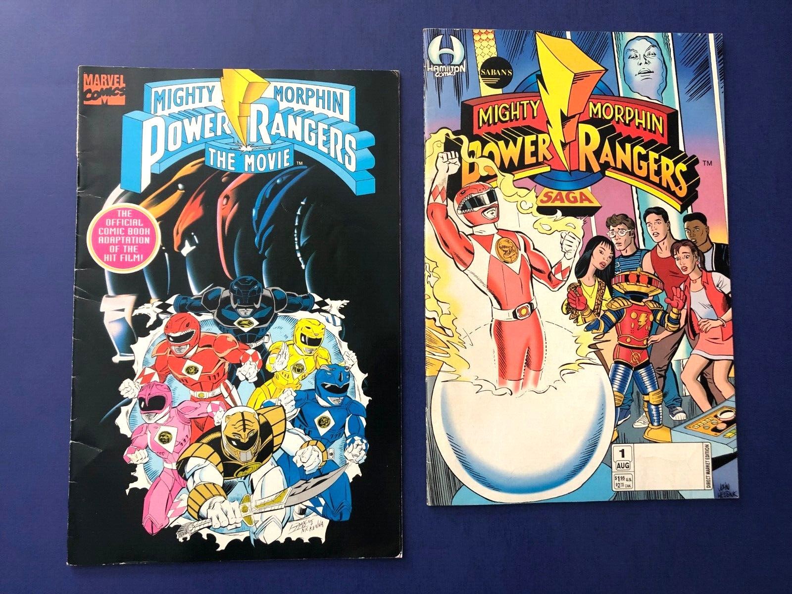 Mighty Morphin Power Rangers The Movie #1 and Saga #1 (Marvel/Hamilton 1995) FVF