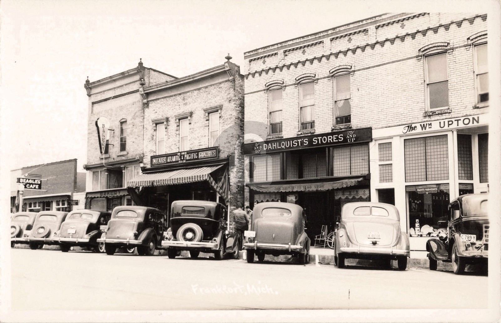 Street View, Frankfort MI Michigan #1 RPPC Photo Postcard COPY
