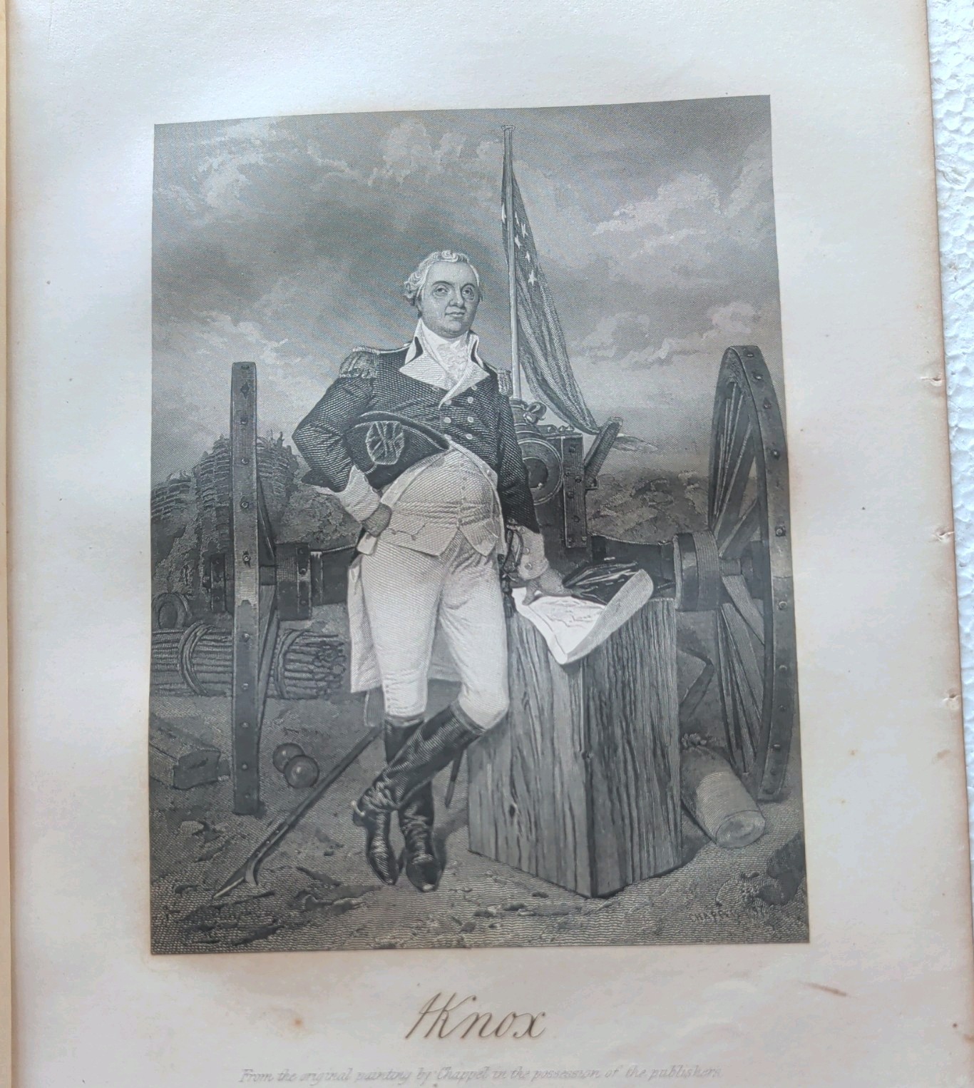 Antique Engraving American  Revolutionary War Hero Knox 1861 Original 
