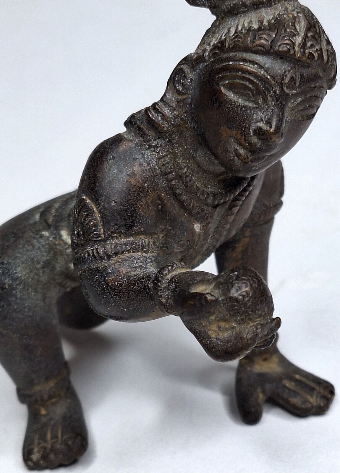 Bronze Balakrishna Baby Krishna Crawling Antique Statue Nineteenth Century India