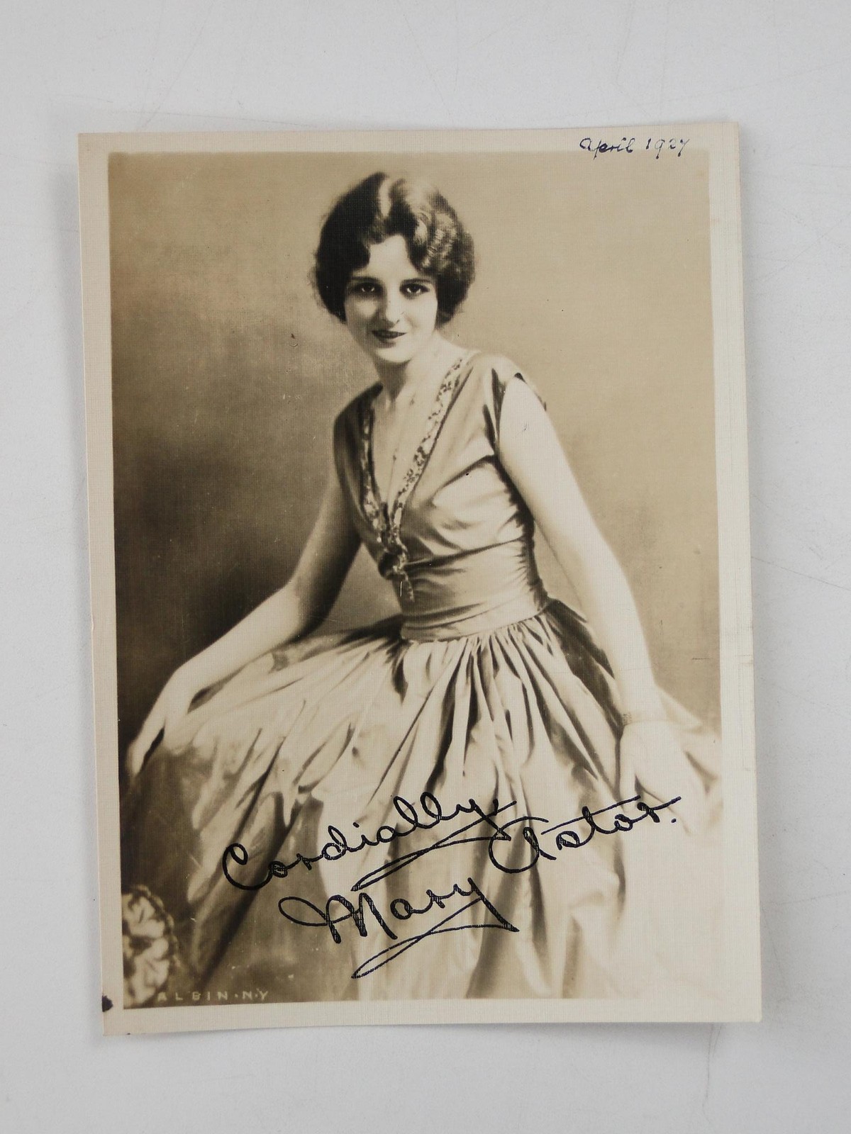 Mary Astor Portrait Actress Albin NY 1927 VTG Photo Printed Signature