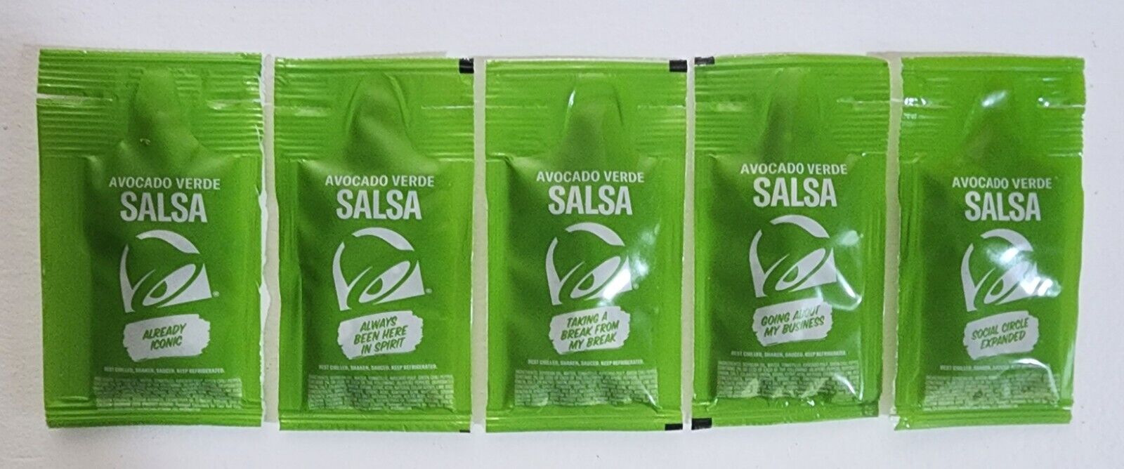 Taco Bell Avocado Verde Salsa 5 Packets - NEW LIMITED TIME ONLY -  