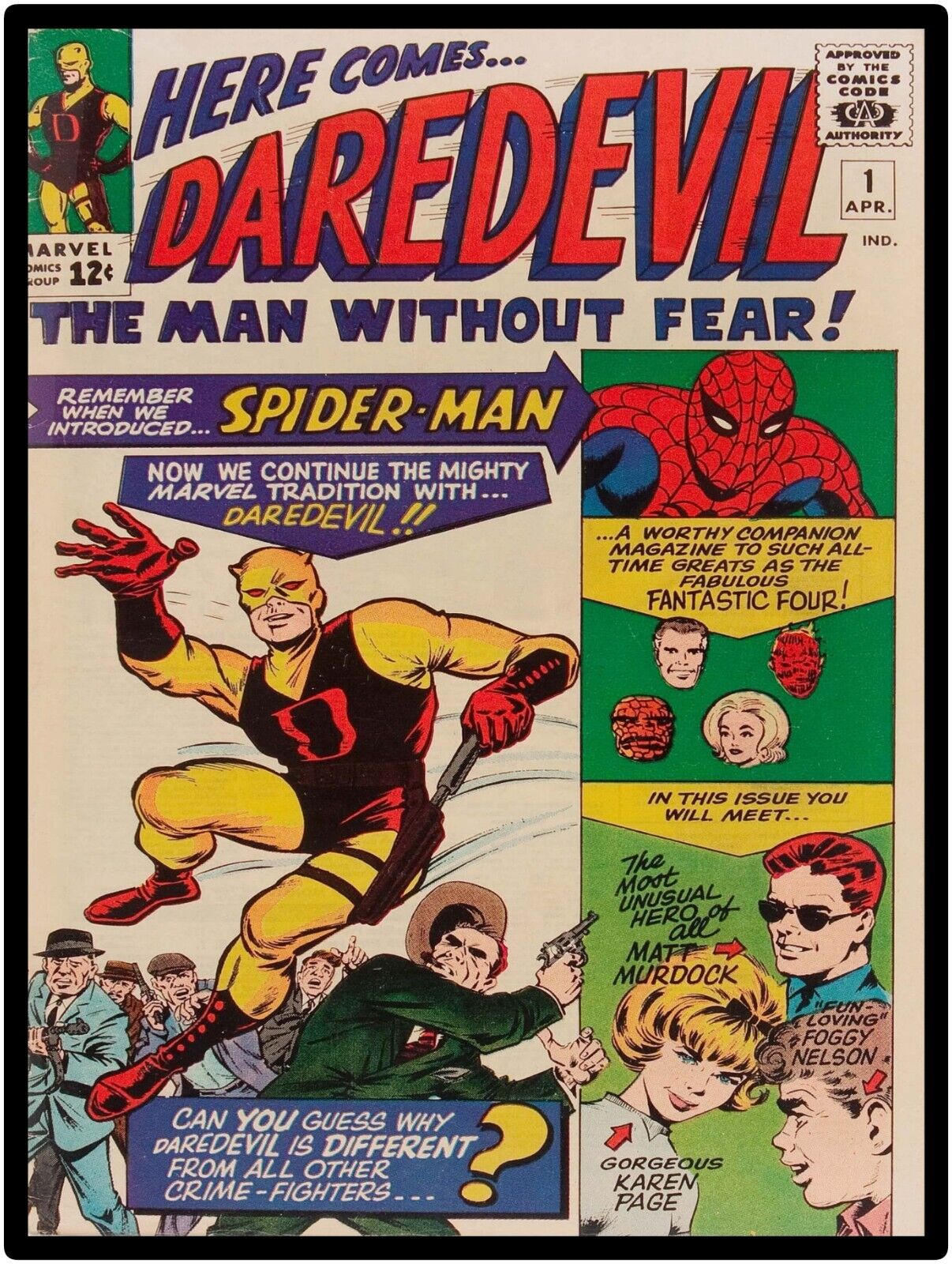 Here Comes Daredevil #1 Comic NEW Metal Sign: 9x12