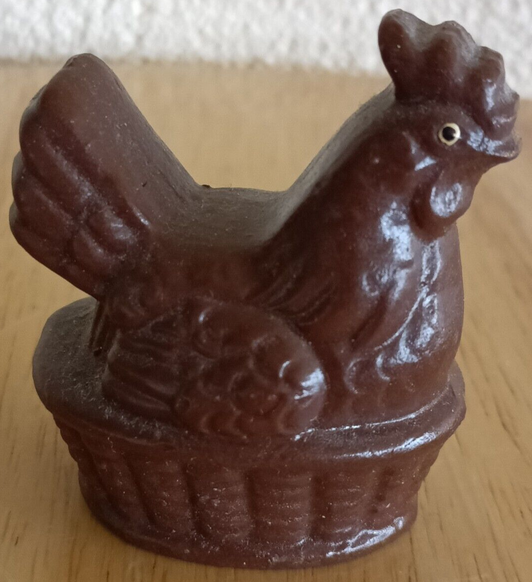 Chicken Plastic Resin Sculpted Brown Hen on Nest
