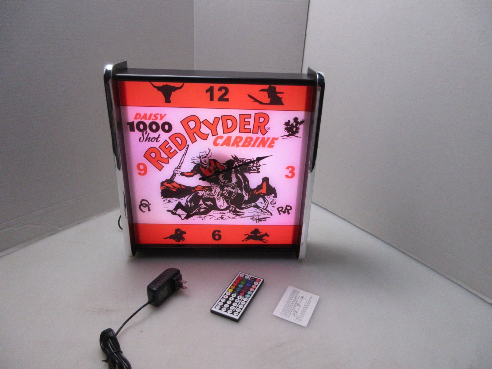 Daisy Red Ryder LED light up Advertising wall clock Brand New