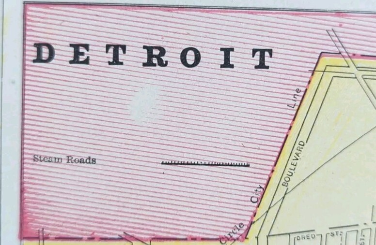 Vintage 1895 DETROIT MICHIGAN Map 14