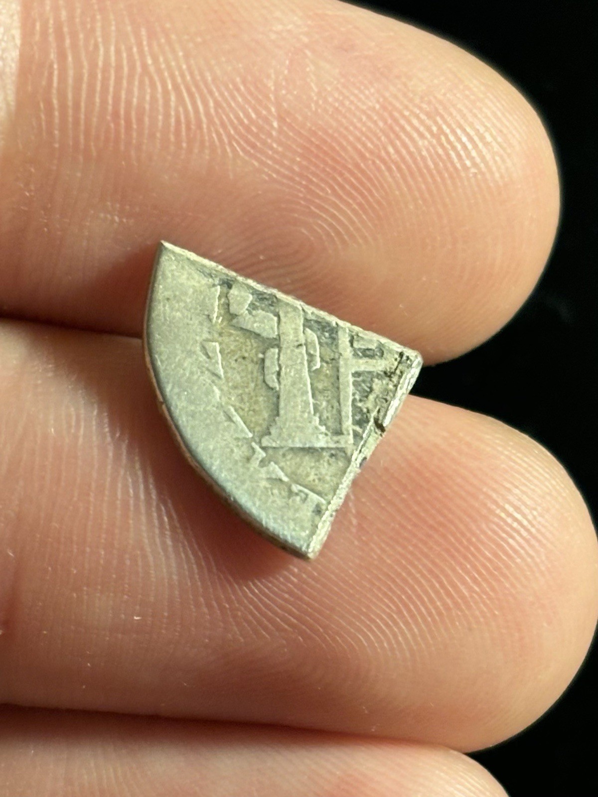 Rare Colonial Cut Spanish Silver Coin - 1/4 Two Reale - Dug Pre-Civil War Relic