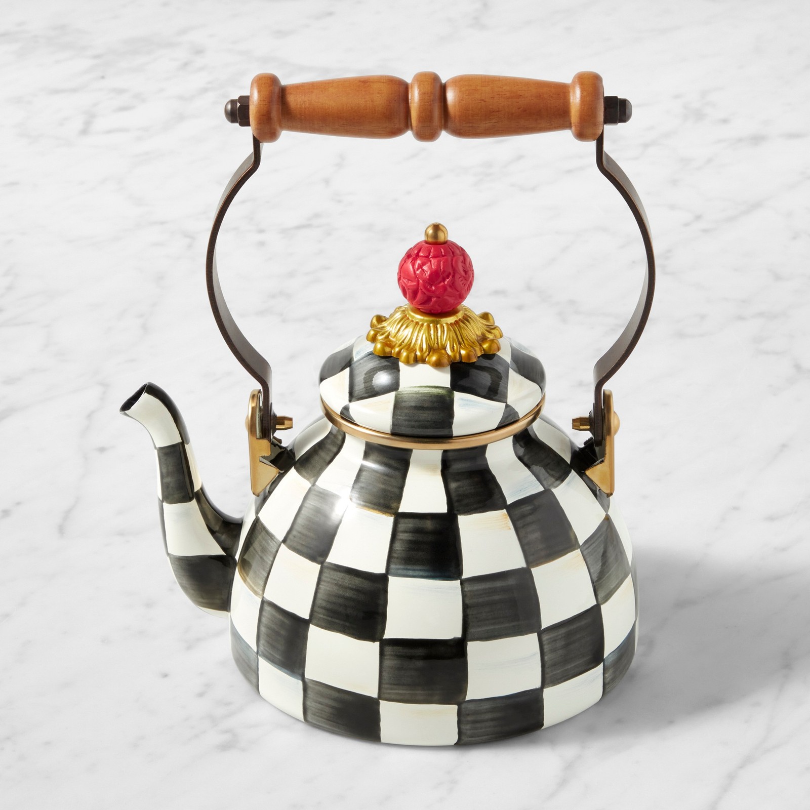MacKenzie-Childs Courtly Check Tea Kettle, Size: 1 Qt