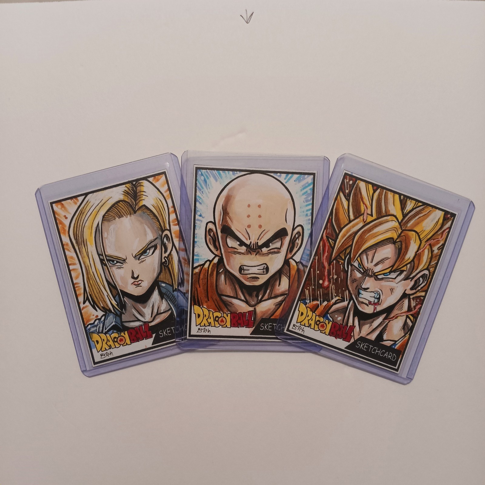 (3)DRAGONBALL PSC PERSONAL SKETCH CARDS 1/1 BURCH free s&h a18 Krillin goku