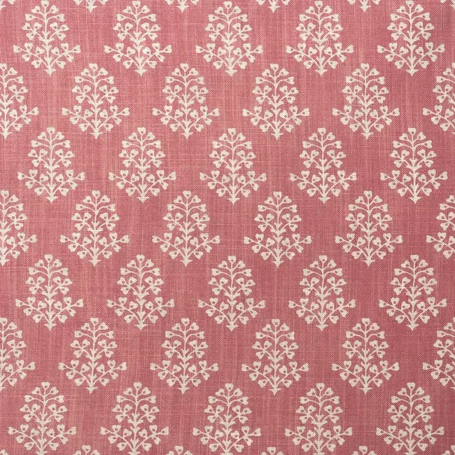 Andrew Martin Indienne Floral Block Print Fabric- Sprig Pink 1.25 yd AM100384.77 Andrew Martin Indienne Floral Block Print Fabric- Sprig Pink 1.25 yd AM100384.77