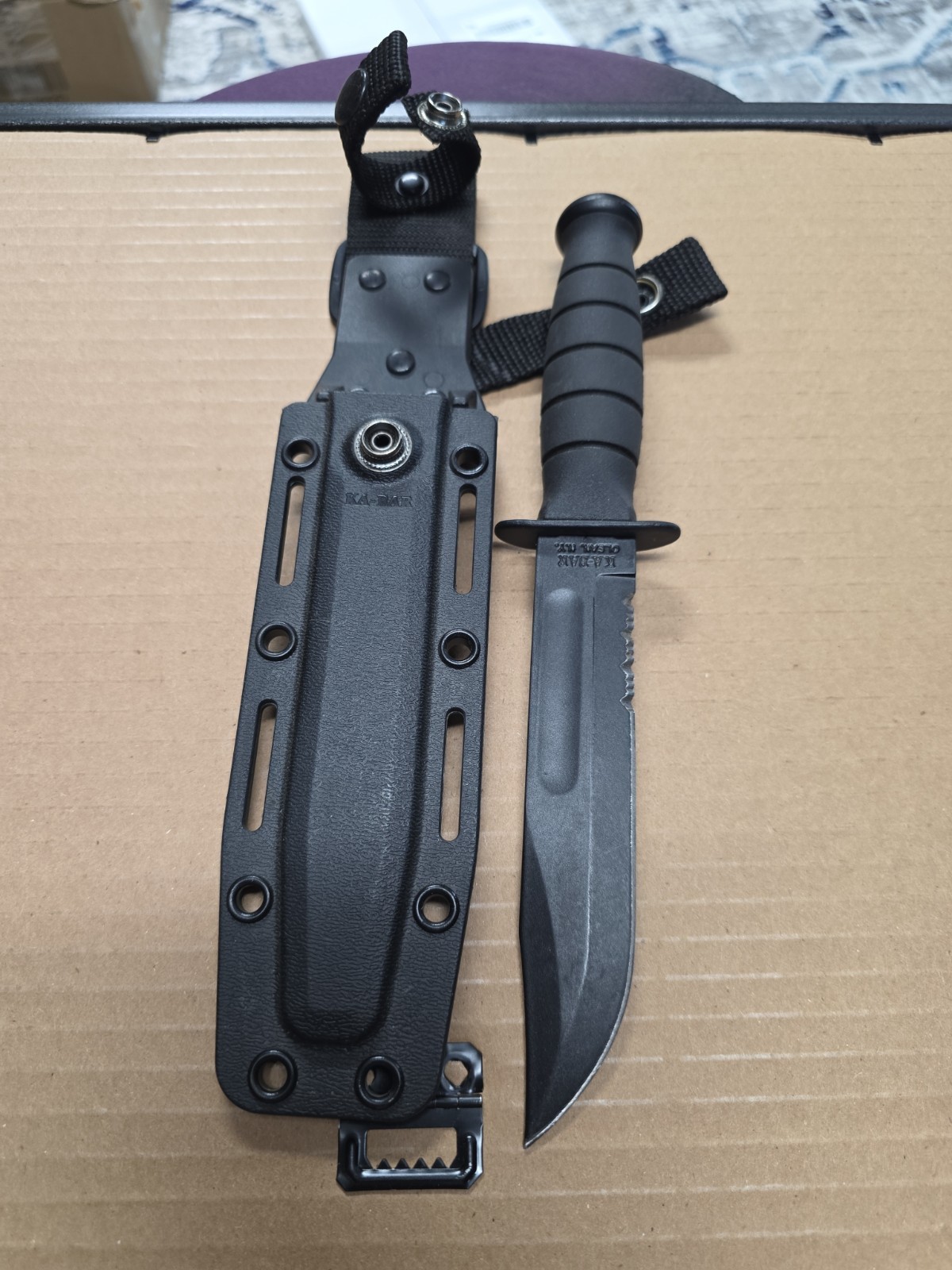 US Kabar Olean New York Knife With Scabbard Tactical US Kabar Olean New York Knife With Scabbard Tactical