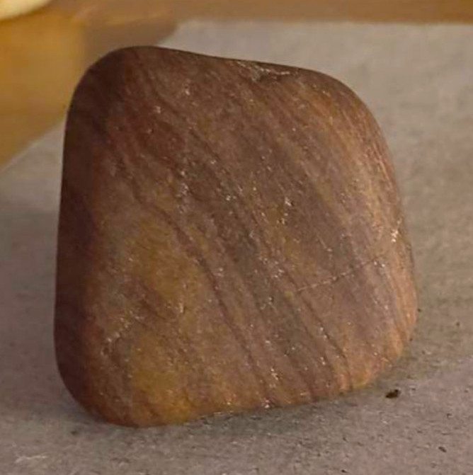 Naturally polished Brown Jasper. Tumbled Rounded Stone. UV attractant.