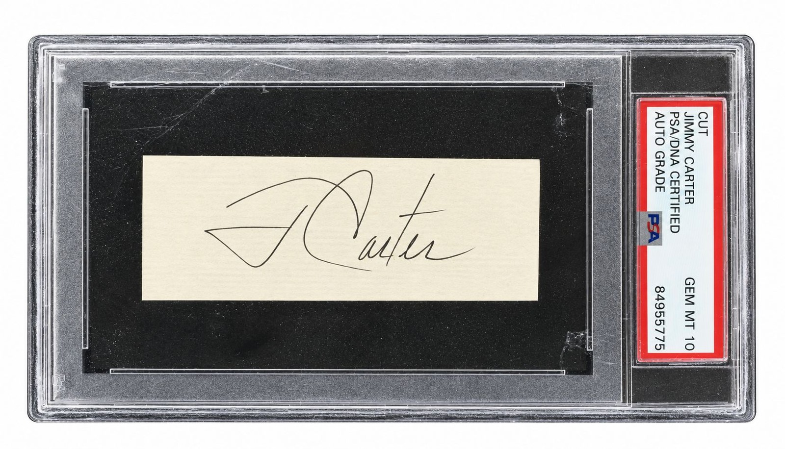 President Jimmy Carter Signed Index Card PSA/DNA Auto Gem MT 10