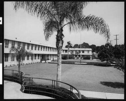 Exterior view of Manual Arts High School California Old Photo