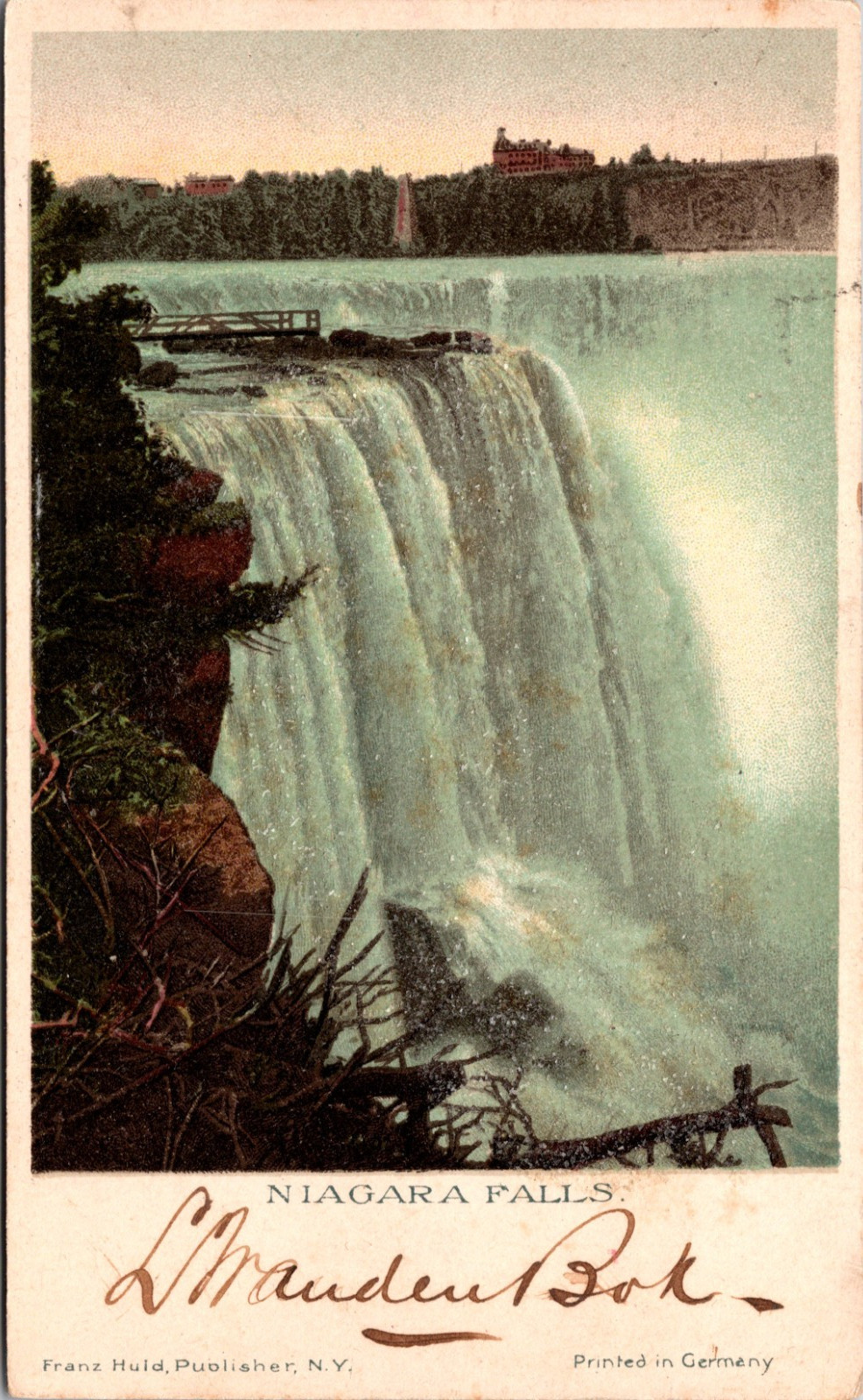 Niagara Falls w Micah New York NY PMC Private Mailing Card Postcard C24