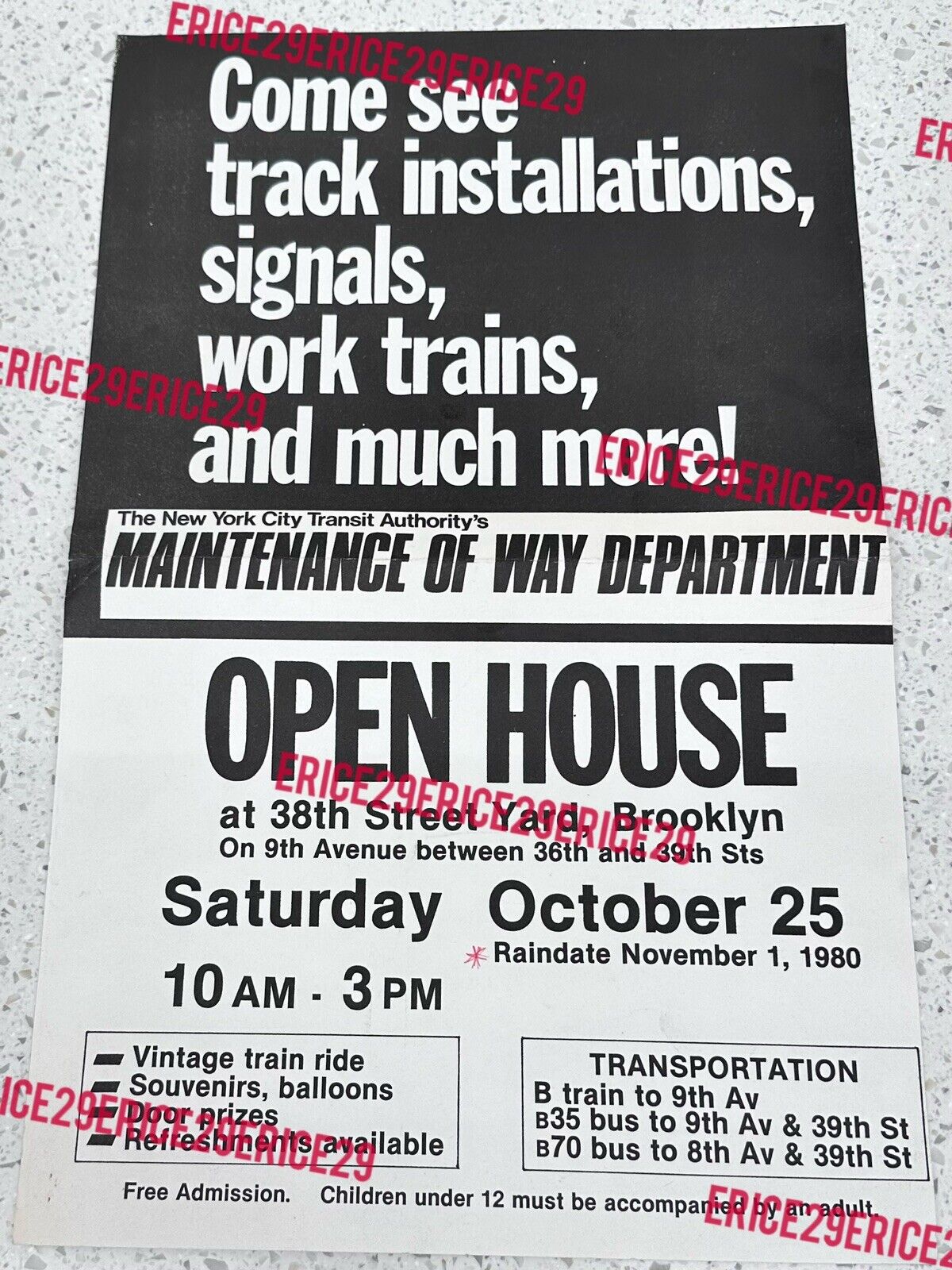 The New York City Transit Authority’s MTA Trains Signals Open House 1980 Poster