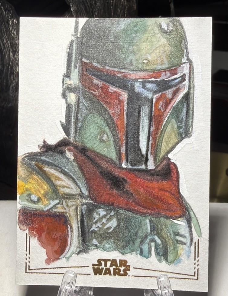 Mandalorian 2026 Topps Chrome Star Wars Galaxy Gold Foil 1/1 Original Sketch
