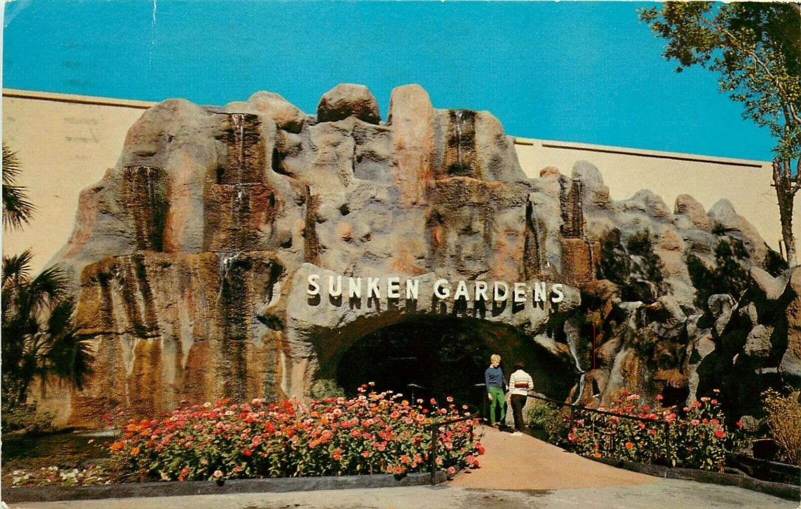 Sunken Gardens St Petersburg Florida FL pm 1975 entrance Postcard