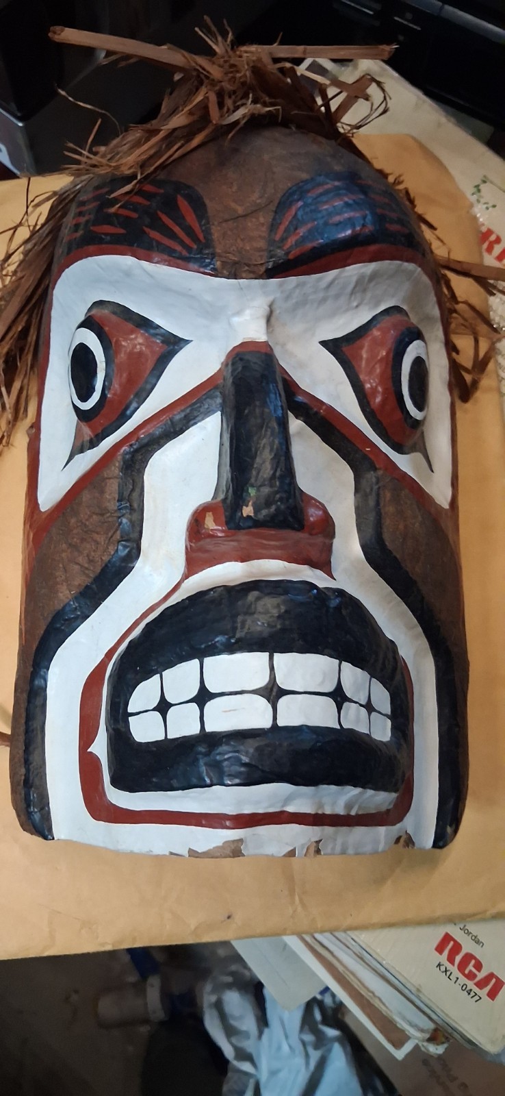 Vintage 1985 Roy Peters Signed Scowlitz First Nation Wild Man Mask Coast Salish