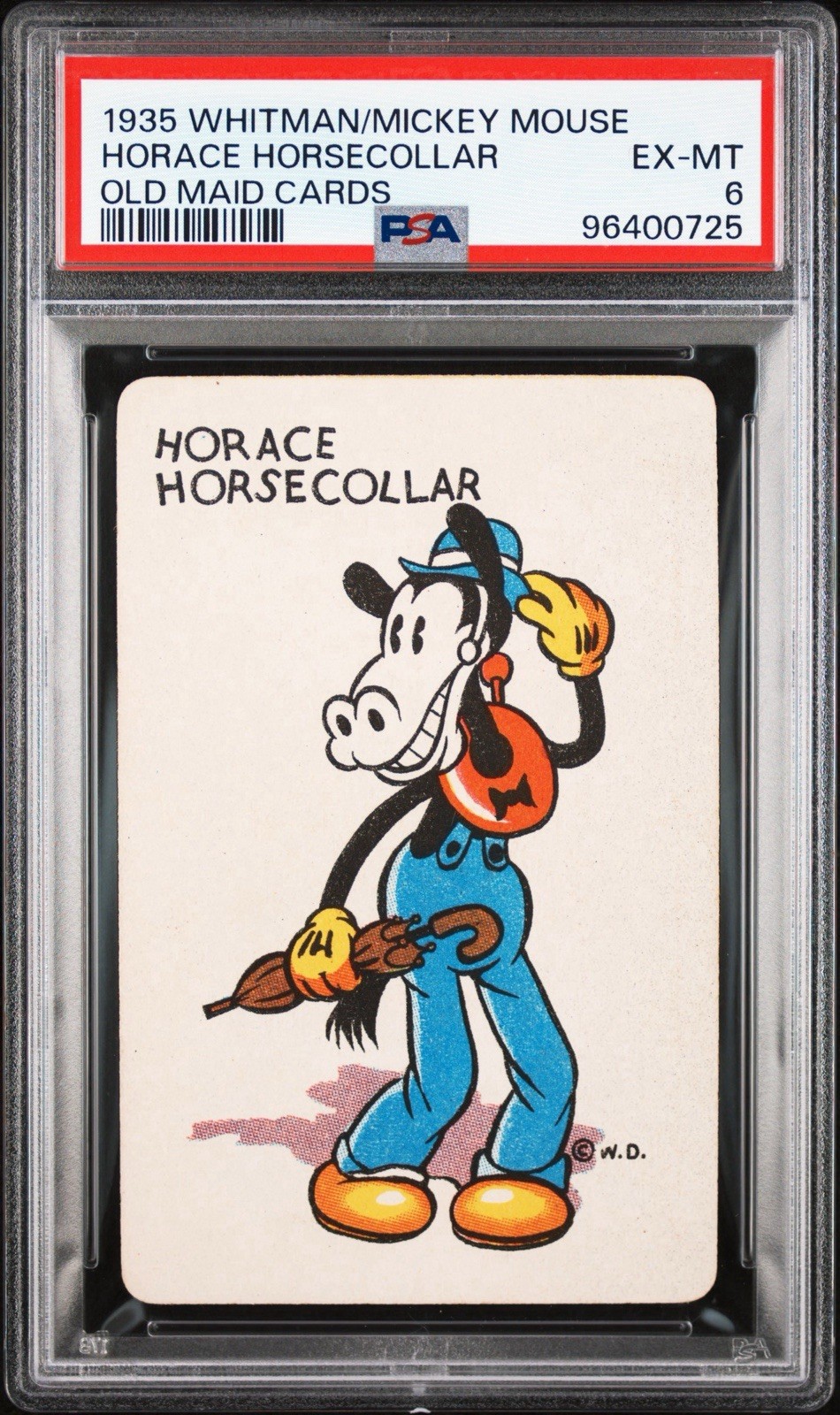 Disney 1935 Whitman MICKEY MOUSE - HORACE HORSECOLLAR Old Maid PSA Graded Card
