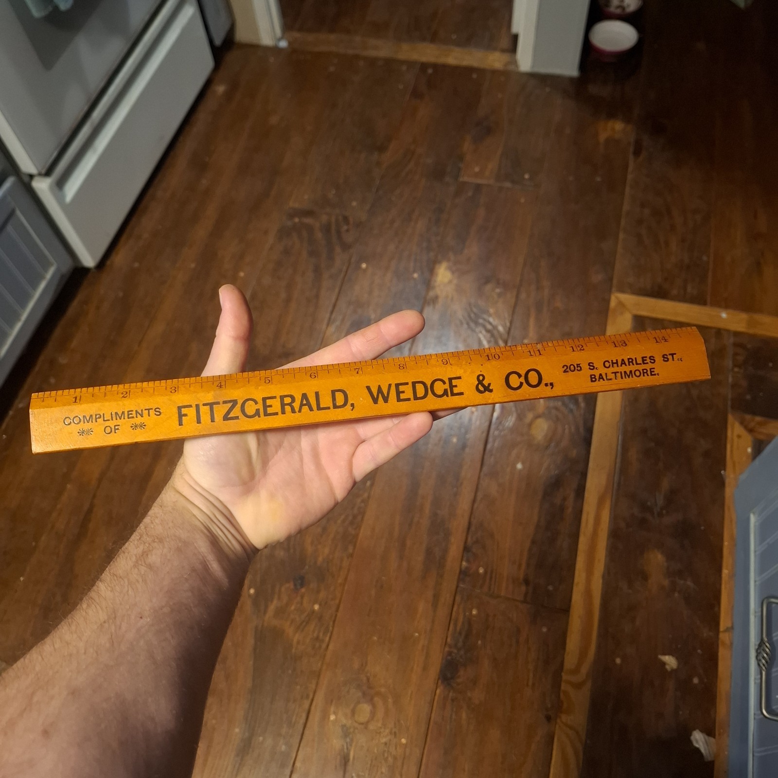 Vintage Early FITZGERALD WEDGE & CO Baltimore MD Groceries 15 inch Wood ruler Vintage Early FITZGERALD WEDGE & CO Baltimore MD Groceries 15 inch Wood ruler