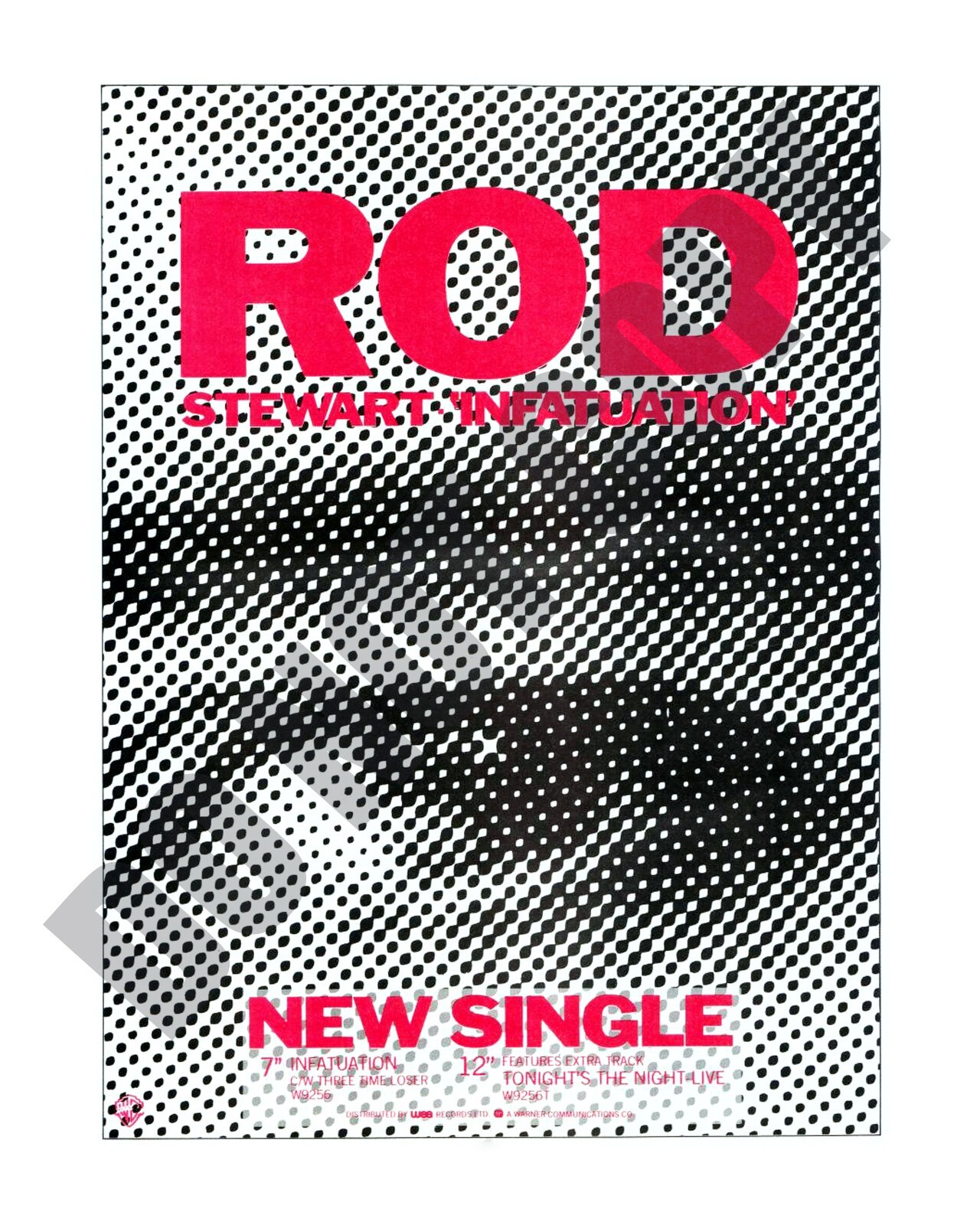 1984 Rod Stewart Infatuation New Single Magazine Promo Ad 8x10 Photo
